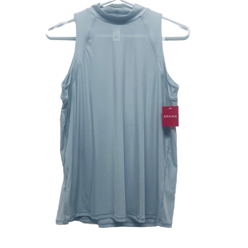 Spanx Tank Top Size XS Women’s Go-Lightly Mock Neck Ribbed Cloudy Grey New